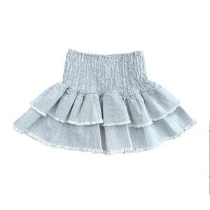 NEW Little Olin Light Gray Denim Ruffle Skirt Size 12Y